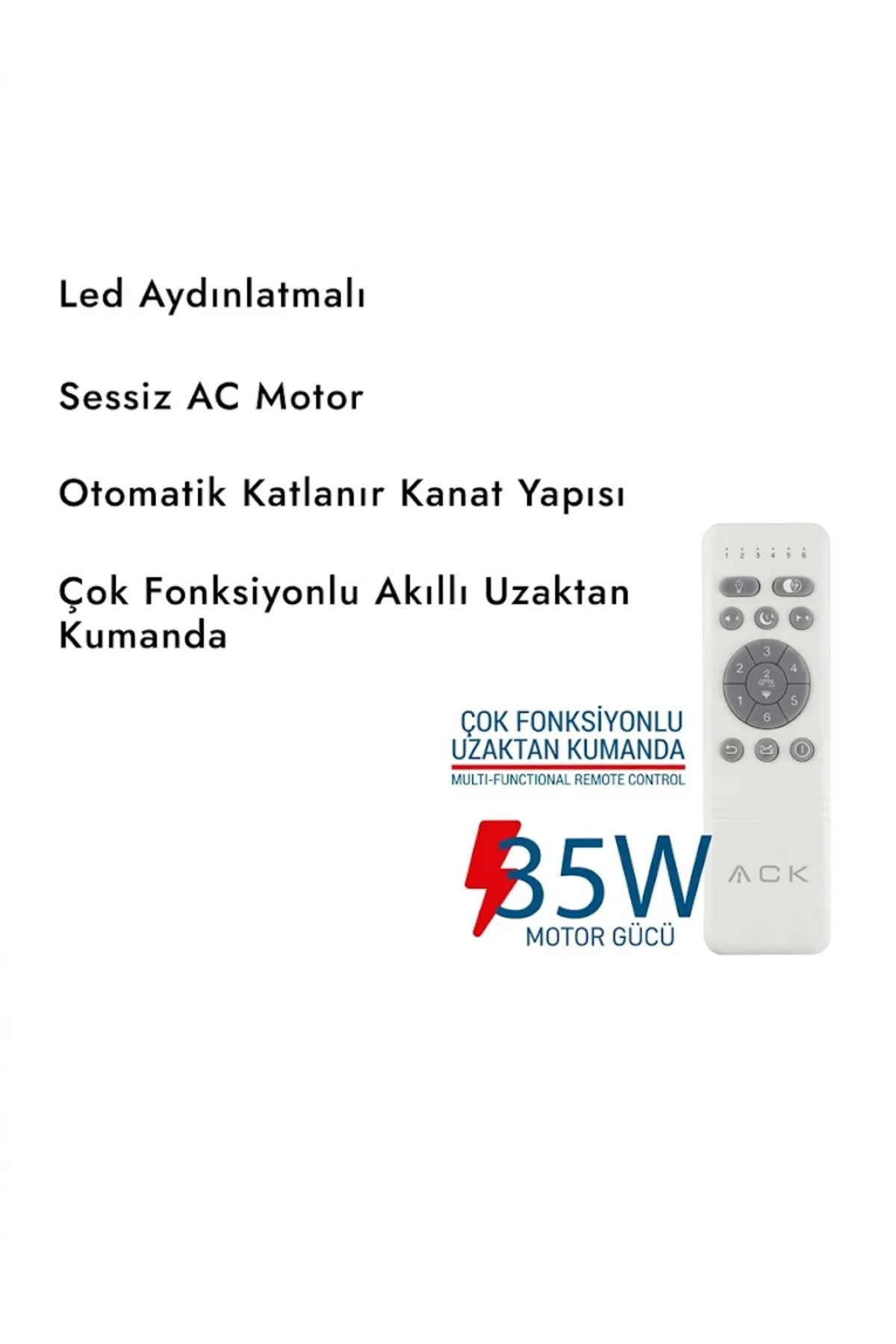 LED TAVAN FANI BEYAZ CCT 20W 42INC(106CM) DIMMABLE UZAKTAN KUMANDALI - Görsel 4