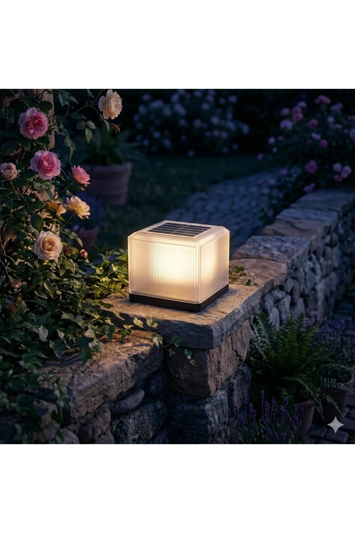 30W Solar Bahçe Set Üstü Küp Armatür - Görsel 2