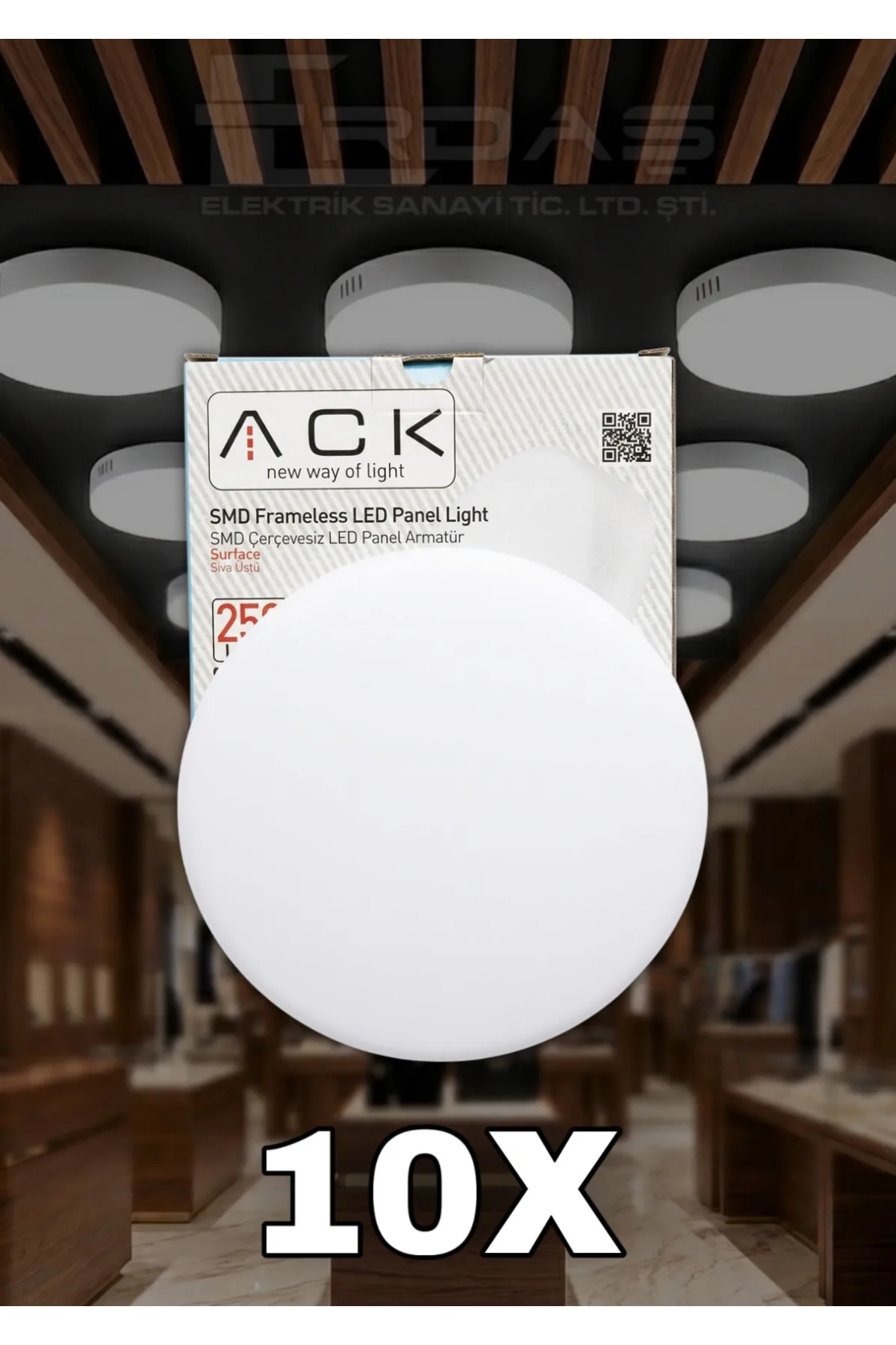 24W 6500K Beyaz Sıva Üstü Led Armatür 10 ADET