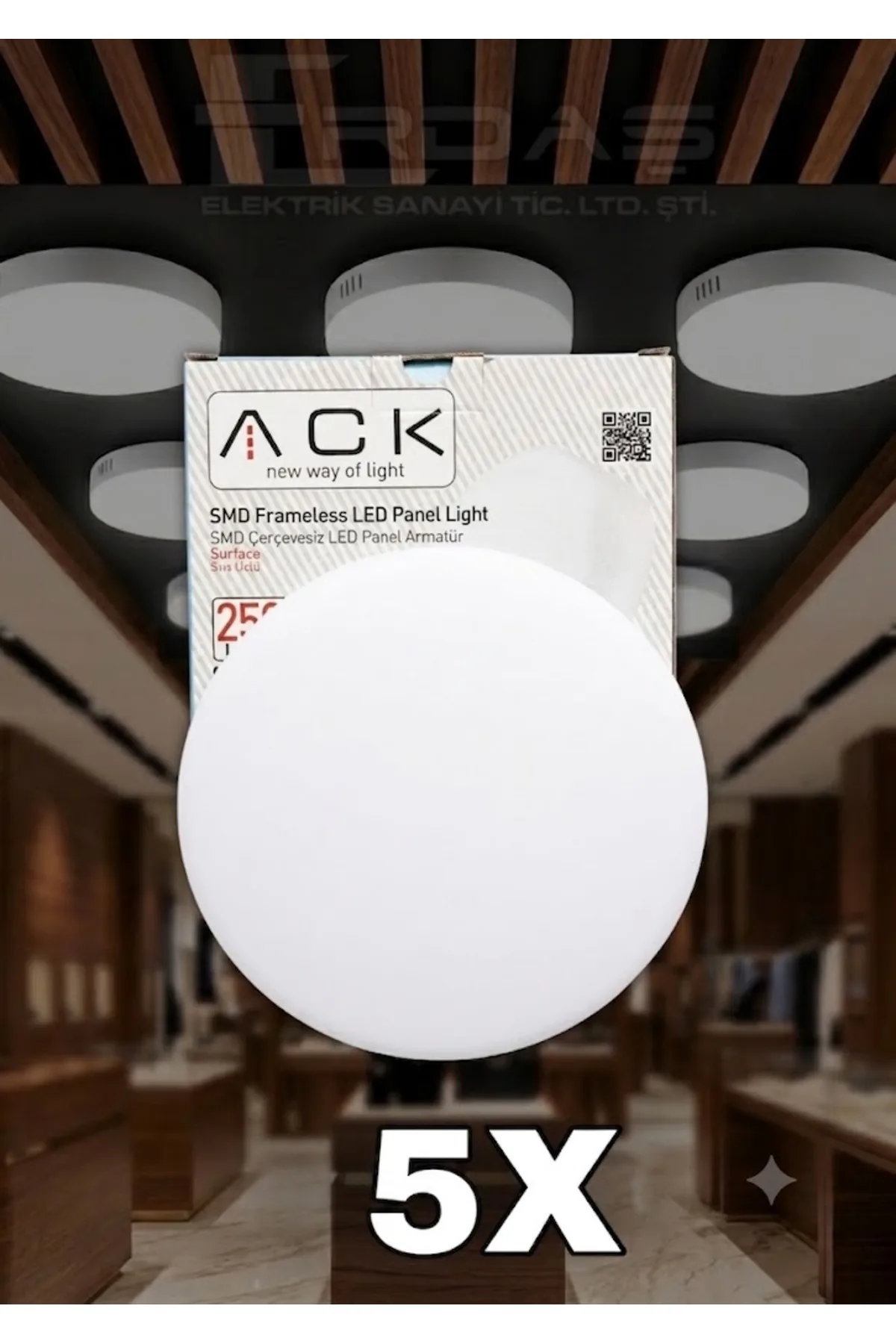 24W 4000K SICAK BEYAZ SIVA ÜSTÜ LED ARMATÜR 5 ADET