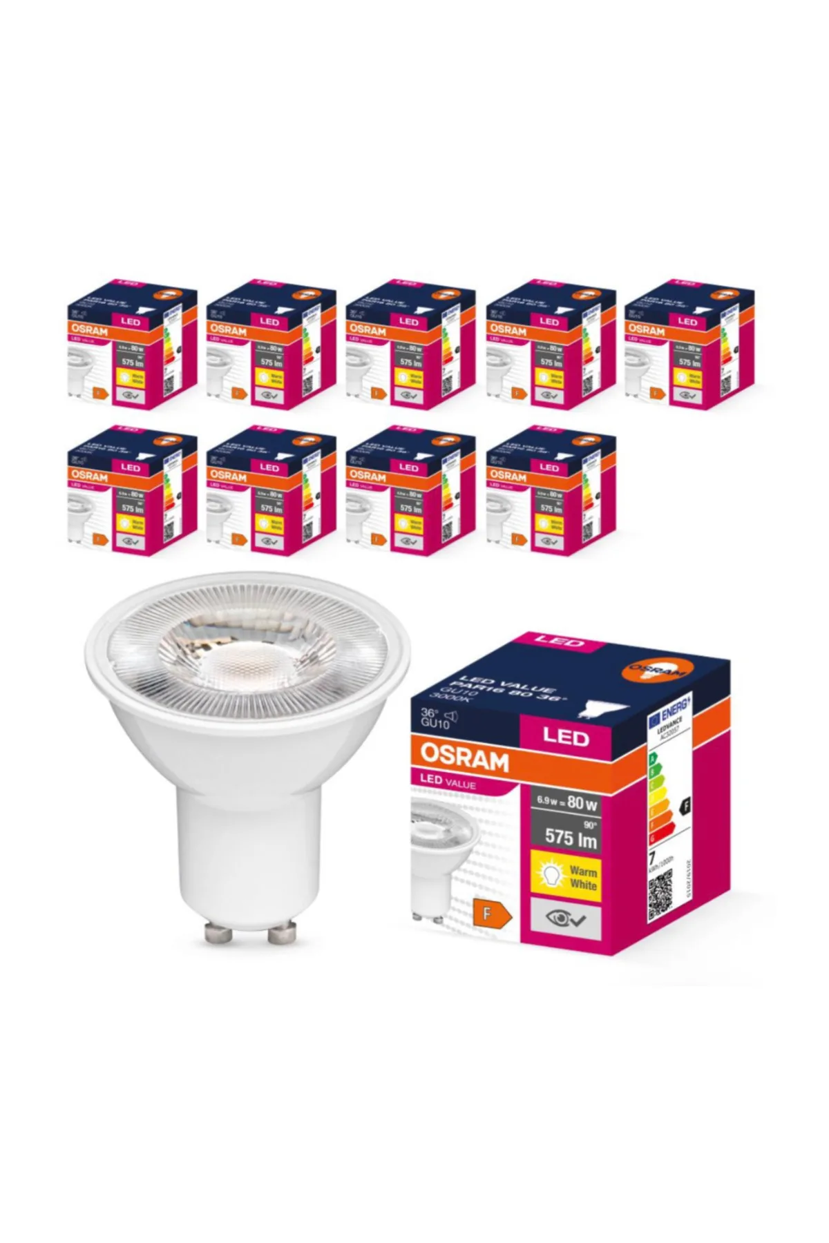 GU10 Led Ampul 6.9 W 3000K Gün Işığı (10 Adet)