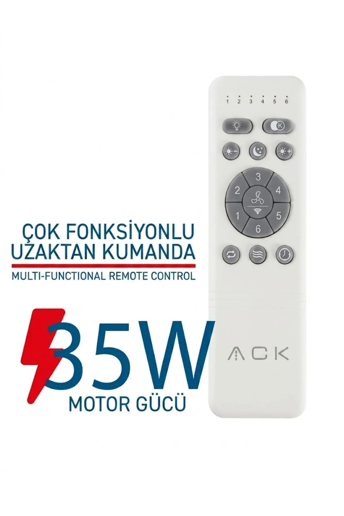 TAVAN FANI SİYAH 35W DC MOTOR 52 INC (132CM) UZAKTAN KUMANDALI SİYAH - Görsel 4