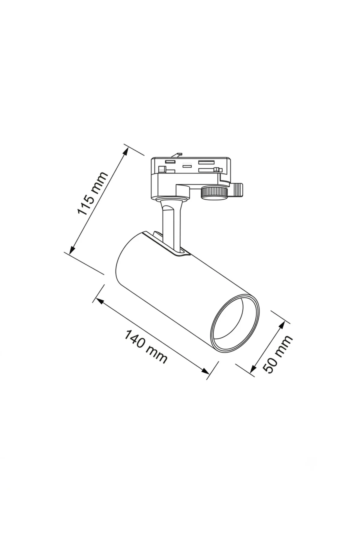 10W Alüminyum LED Ray Spot Armatür Siyah Kasa 3000k Günışığı AD30-01001 - Görsel 2
