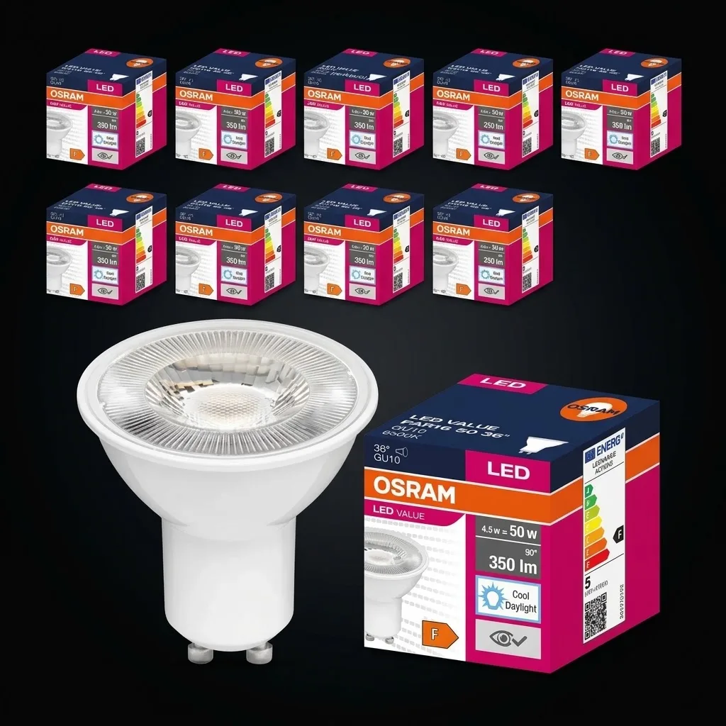 LED Value PAR16 6.9W GU10 4000K Soğuk Beyaz Ampul 10 Adet